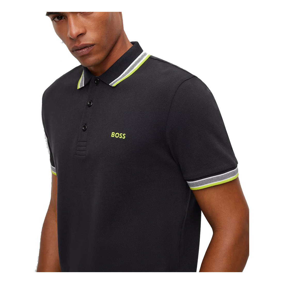 BOSS 'PADDY' REGULAR FIT POLO IN BLACK