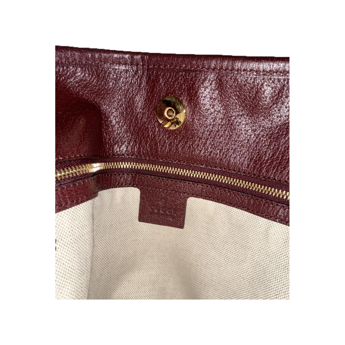 PRELOVED GUCCI MONOGRAM TEXTURED DOLLAR BAG IN BURGUNDY