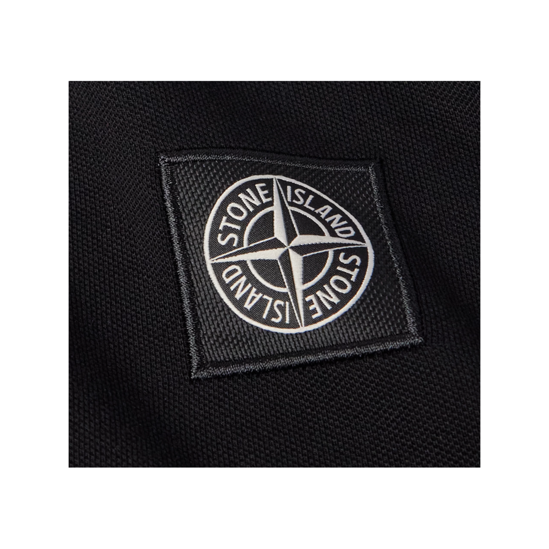 STONE ISLAND COTTON BLEND POLO IN BLACK