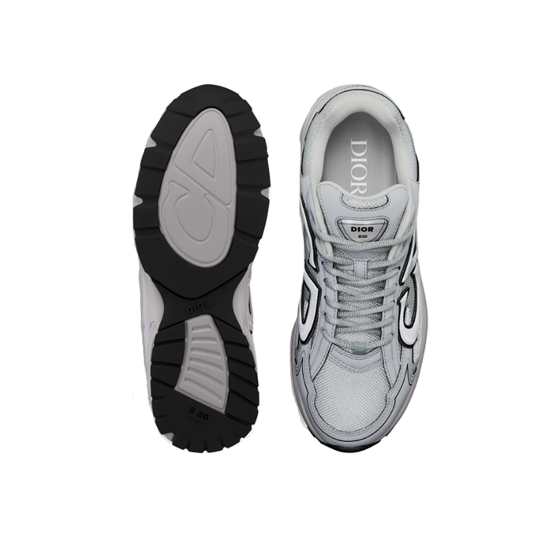 DIOR B30 MESH AND TECHNICAL FABRIC TRAINERS IN GREY