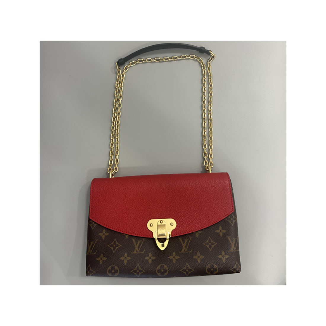 LOUIS VUITTTON SAINT PLACIDE MONOGRAM AND RED BAG