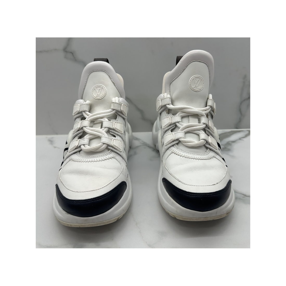 PRE LOVED LOUIS VUITTON CHUNKY TRAINERS IN WHITE