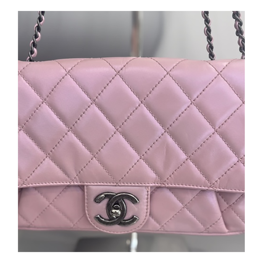 CHANEL TIMELESS CLASSIQUE PONY STYLE CALFSKIN CROSSBODY BAG IN LIGHT PINK